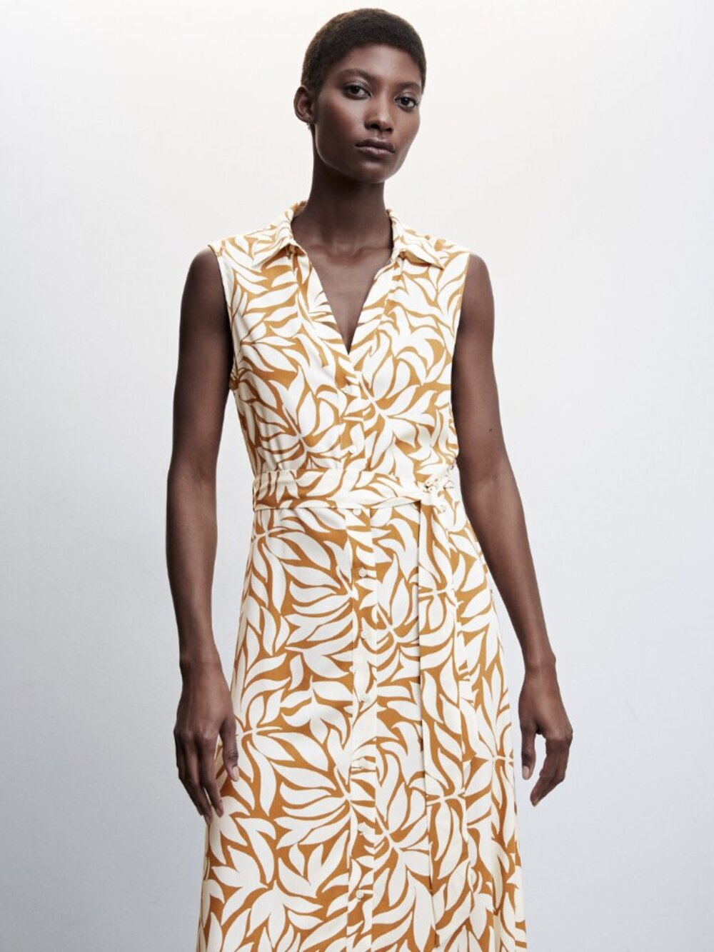 MANGO Floral Shirt Dress